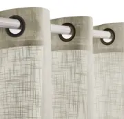 VOILYBIRD Palma Light Filtering Natural Linen Blend Semi Sheer Curtains 84” (V6)