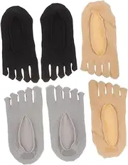 [ANDRESLAD] Women's Socks 3 Pack Low Cut Toe Socks Invisible Toe Separators for Shoes