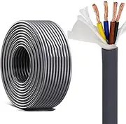 4-Core TRVV Flexible Drag Chain Cable (0.2/0.3/0.5/0.75mm²) - Pure Oxygen-Free Copper PVC Shielded Bend-Resistant for CNC Engraving Machines & Industrial Automation(160ft,4C-0.75mm²)