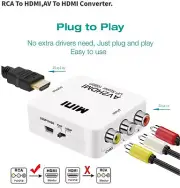 BCM ( PH02581 ) RCA to HDMI Converter AV Input to HDMI Converter 1080P