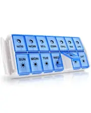 Weekly Pill Organizer 7 Day 2 Times a Day Extra Large, Quick Fill 2020 AM PM ...
