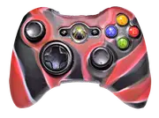 Silicone Cover For XBOX 360 Controller Skin Case Black Red Swirls