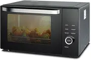 SMETA 1000W Combination Microwave Oven And Grill 34L Microwave With Grill 2400W, Convection Oven 2400W, Microwave Air Fryer Oven Combo, ECO Mode Child Lock Easy to Clean Black