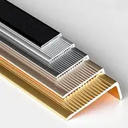 Anti-Slip Stair Strip, Aluminum Stair Nosing Threshold Bar, Anti-Slip Stair Strip for Indoor and Outdoor Stairs, L-Shaped Corner Protection Profile-Black||7x3cm