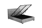 Levede Gas Lift Bed Frame with Storage Platform Queen Grey