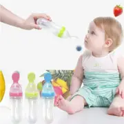Infant Kids Spoon Baby Feeding Silica Gel Feeding Bottle With Spoon Rice Cereal