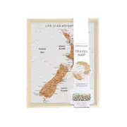 New Zealand Travel Map Cork Pin Board Desk Size