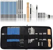 33 Pack Sketching Drawing Kit Pro Sketching Supplies with Charcoal Pencils, Sketch Pencils, Charcoal Stick, Sharpener, Eraser for Artists Adults Teens Beginner, Ideal for Shading, Blending