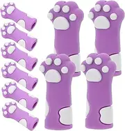 Generic Cute Knitting Needle Protectors 10pcs Soft Silicone Covers for Craft Tools Animal Paw Design for Knitters