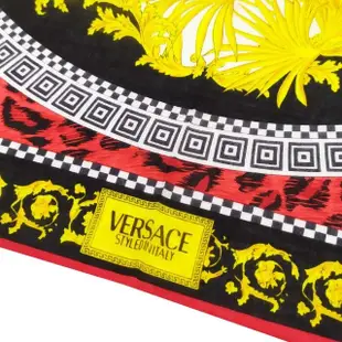 【VERSACE 凡賽斯】高貴獅子純棉帕巾領巾(紅色)