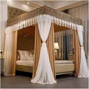 Mosquito Net for 1.5m/5ft Bed, Four Seasons Universal Bed Canopy, Including Shading Cloth/Screen Curtain/Metal Support (Color : Style 9, Size : 1.5x2x2m)