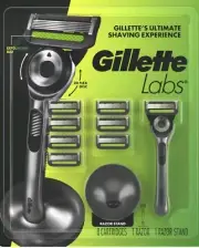 NEW Gillette Labs Razor with Dock + 7 Cartridges FREE SHIPPING TO ALL 50 STATES
