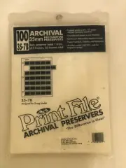 Print File Archival 35mm Size Archival Negative Preserver Pages New Pack Of 100