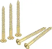 uxcell Wood Screws M3 x 30mm Slotted Round Head Brass Self-Tapping Screw 20 Pcs