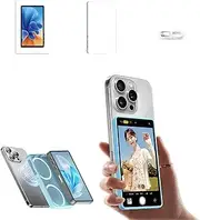 Shimbol CP5 Lite 5" Rear Camera Selfie Monitor One Click Connection 50M Range 1080P Alloy Selfie Monitor for iPhone Android Vlogging, Live Streaming, Tiktok with White Case, Non-Touch Screen