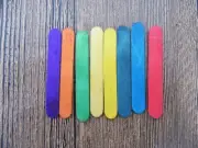 12Packs x 50Pcs Kids Art Wooden Craft Stick Paddle Pop Mixed Color