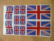 UNION JACK FLAG STICKERS SHEET SIZE 21cm x 14cm - UK
