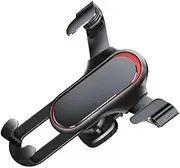 HOUDERCO 1Pc Gravity Telescopic Vehicle Mounted Phone Holder Automatic Clamping Car Phone Clip for Air Vent Compatible with Smartphones Stylish Grey Design