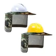 Hard Hat Sun Shade, Full Brim Neck Sun Shade, High Sun Shade 2 Packs Camo