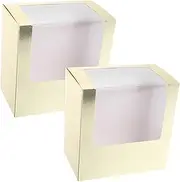 WOFASHPURET 2pcs Box Hat Storage Box with Clear Window Durable Paper Design for Baseball Cap Organizer Lightweight Travel Hat Holder Elegant Display Case