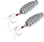 Mipcase 2pcs Metal Bait Equipment Hooks Fishing Blade Rack Holders Rig Lures para Snagging Kits Pliers Treble Baits Protectors Bait Hooks Gripper Reel Crank Tackle Net Zinc Alloy Silver