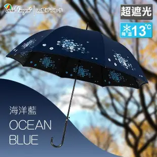 【雙龍牌】HANA黑膠宮廷傘直立傘自動晴雨傘(抗UV陽傘降溫防曬宮廷傘淑女傘直立傘A8027)