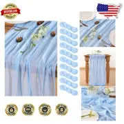 10ft Baby Blue Table Runners - Rustic Cheesecloth for Timeless Elegance