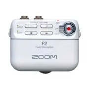 Zoom F2 Ultracompact Portable Field Recorder with Lavalier Microphone - White