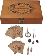Vintage Embroidery Scissors Set Stainless Steel European Antique Vintage Sewing Kit Craft Art Needlework for DIY Enthusiasts (古代の青銅)