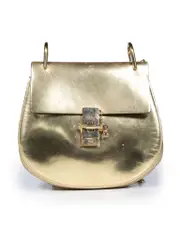 Gold Metallic Drew Crossbody Bag