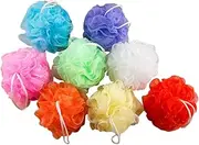 MUSISALY 16pc Bath Ball Mesh Nets Shower Scrubber Soft Comfortable Bath Flower Accessory