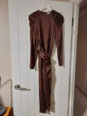 Alice McCall "Sample" Brown Wrap Dress Size AU 8