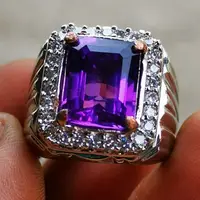 在飛比找蝦皮購物優惠-紫色 Ametyate 寶石戒指