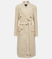 [Joseph] Joseph Cotton and linen-blend tweed coat AU 6 beige