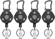 4 Pack Retractable Keychain Heavy Duty, Badge Reels Retractable, Tactical ID Bad