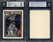BLANK BACK MICHAEL JORDAN BGS 8 1992 Topps #115 GOLD All Star Error Card Rare