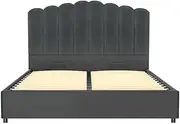 Artiss Bed Frame Double Size Velvet Grey FION