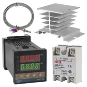 PID-Temperature Controller -C100 Thermostat Kit High Voltage 100ACV to 240ACV+SSR Relay 40DA+ K Probe As Shown