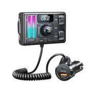 Bluetooth 5.3 Car Adapter with Air Vent Installation & DSP Noise Cancellation, QC3.0 & Type-C PD Car Charger Wireless FM Radio Transmitter Supports Bass & Treble Boost