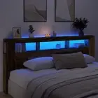 vidaXL LED Headboard Old Wood 220x18.5x103.5 cm Engineered Wood