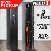 JMV 3 Gun Safe Firearm Rifle Storage Lock box Steel Cabinet Heavy Duty Locker