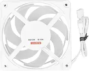 POENVFPO Hydraulic Bearing PWM Case Fan White MFDB Bearing 2200RPM Silent Computer Case Fan, High Efficiency Smart Temperature Control