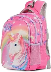 [VISMIINTREND] school bag for girls kids | backpack for boys | 5 – 10 years | casual daypack | picnic | 16 inch | unicorn | dinosaur | customized gifts, birthday, diwali, A_Unicorn, M, Casual