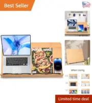 Oversized 24" Bamboo Book Holder - Ideal for Textbooks, Cookbooks & Laptops