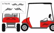 Checkered Racing Flag Stripe Golf Cart 3M Decal Sticker EZ Go Club Car Yamaha