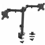 Full Motion Dual Monitor Desk Mount Clamp Stand VESA, Double Center Arm