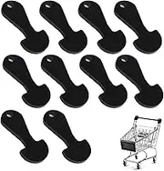 10 Pcs Black Portable Shopping Trolley Tokens Master Key，Key Unlocker for Grocery Shopping Carts