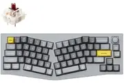 Keychron Q8 65% Alice RGB Gateron G Pro Brown Fully Assembled w/ Knob Hot-Swappable QMK Custom Mechanical Keyboard Silver Grey