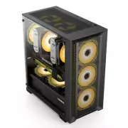 VSHENG Black USB3.0 Tempered Glass E-ATX Tower Gaming Computer Case w/ RGB FAN