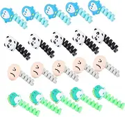 20Pcs Cartoon Cable Organizers Durable Data Cable Wrappers for Home Office Adorable Penguin Dinosaur Panda Designs Multipurpose Cord Protectors